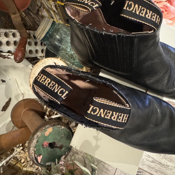HERENCIA BLACK LEATHER CHELSEA BOOTS | CREW ANKLE PULL TABS | MEXICAN BOOTS - Picture 4 of 11